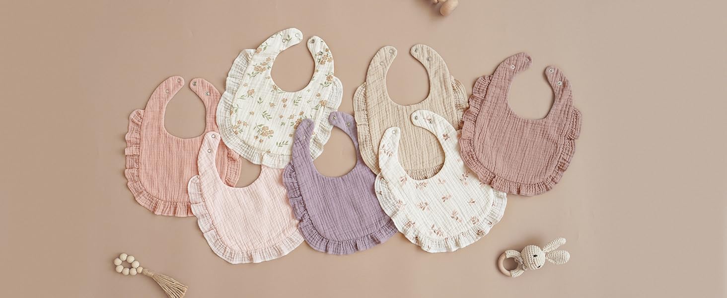 Soft Square Adjustable Baby Bandana Bibs for Unisex Girls & Boys