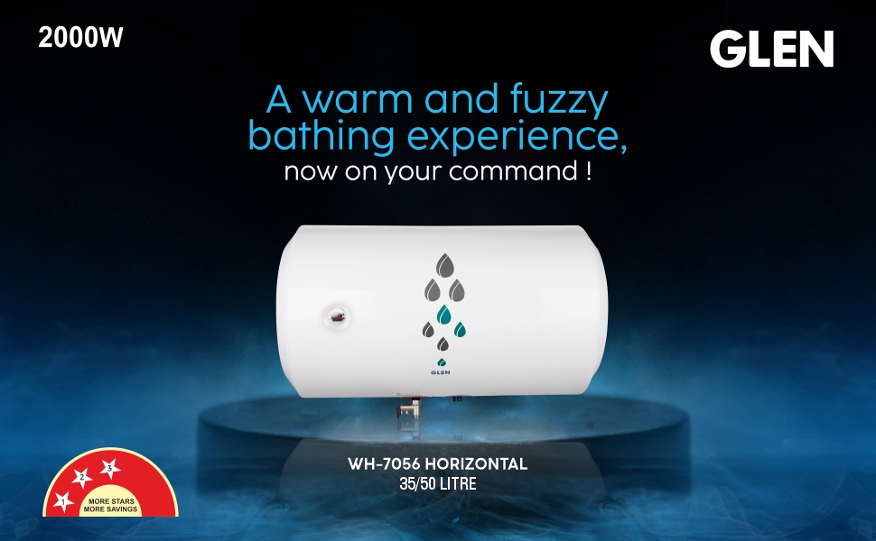 Glen Water Heater Rating, 2000W 8 Bar Pressure Glasslined Element and Tank, Temperature control