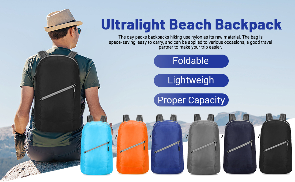 BELEFU 2Pcs Small Packable Backpack Foldable, Lightweight Hiking Camping Travel