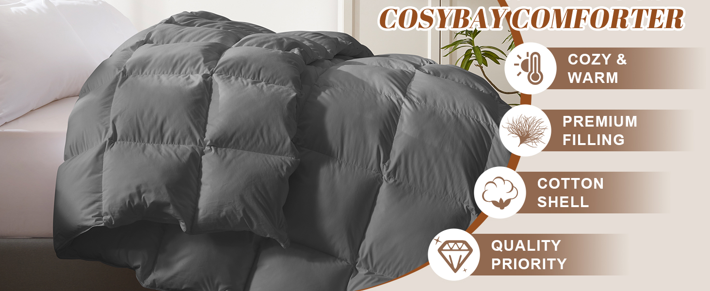 Cosybay King Size Ultra Fluffy Feather Down Comforter - All Season Luxury Bedding for Adults
| Cosybay 100% Cotton K 94e2b75c F72e 451d 8080 B1e551a96cda. CR0,0,1464,600 PT0 SX1464 V1