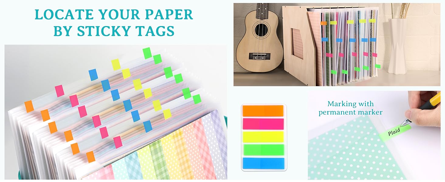 Caydo 36PCS Scrapbook Paper Storage Organizer 12 x 12 Inch