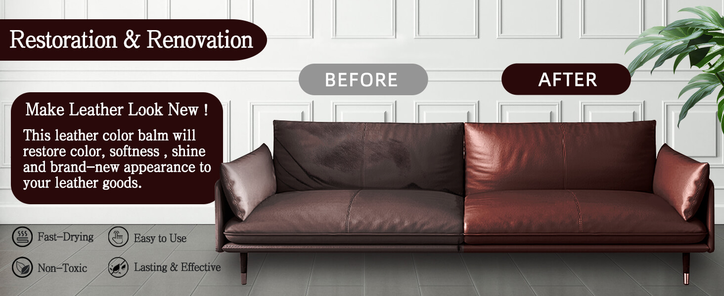 WERBME Leather Recoloring Balm, 10 OZ Dark Brown Leather Color Restorer