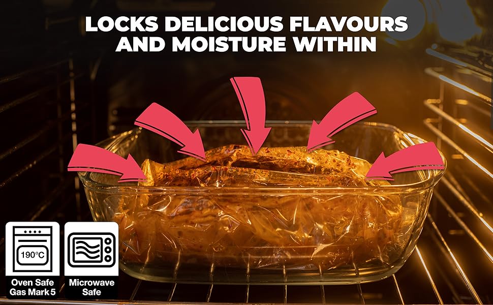 48pk Roasting Bags for Oven with Ties Oven Bags for Roasting Chicken