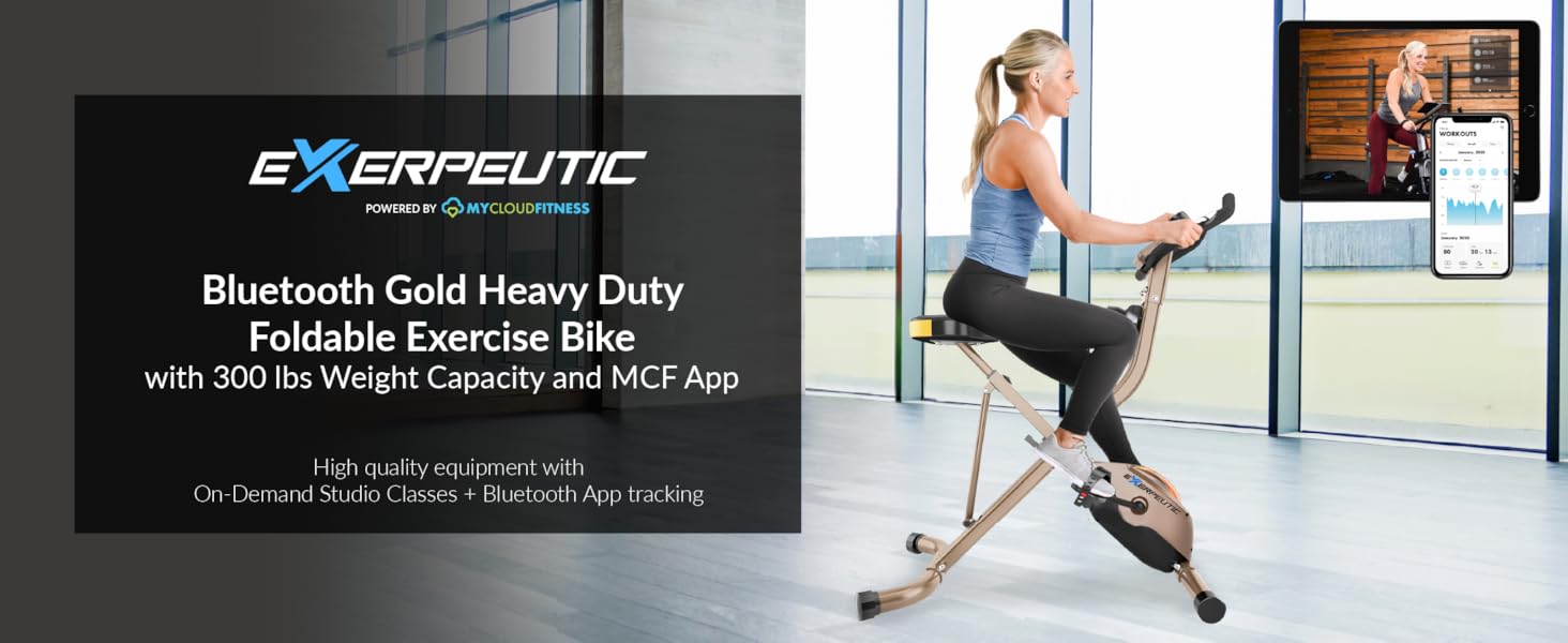 exerpeutic bluetooth smart cloud high capacity recumbent bike