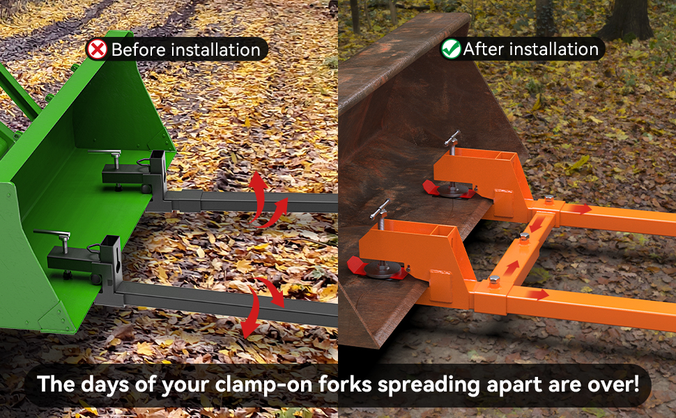 2024 New Upgraded Clamp on Pallet Forks with NonSlip Pad