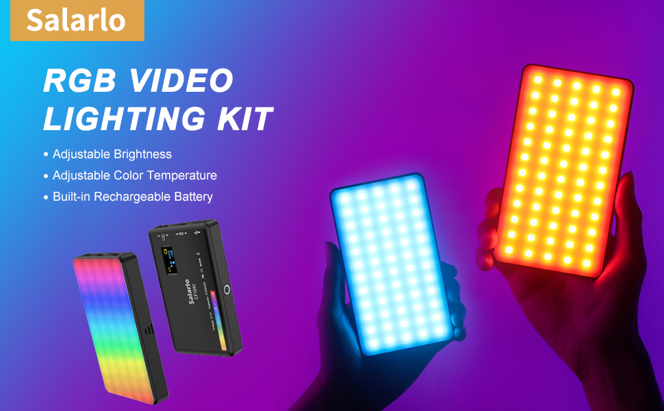 RGB Video Light Portable LED Camera Light Panel 360° Full Color LED Camera Light