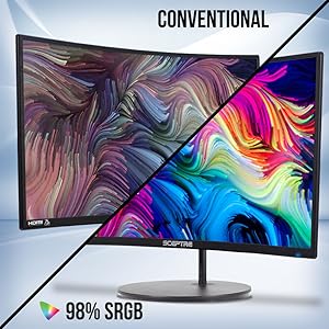 Sceptre Curved 24" Gaming Monitor Under $100 Deal. 5 2