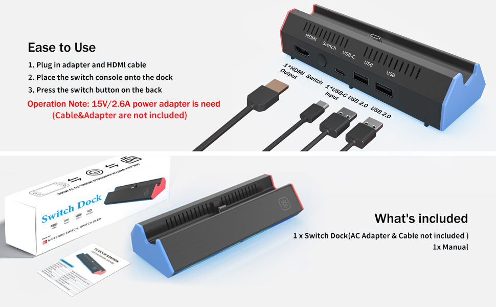 nintendo switch docking station package