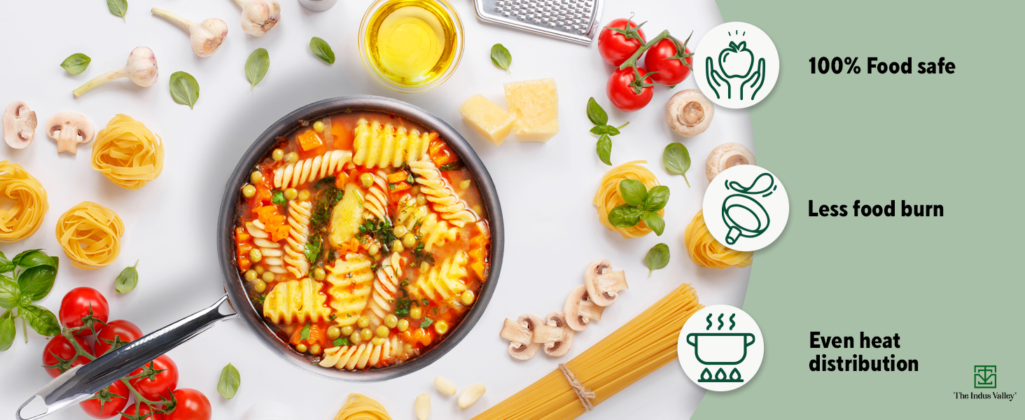 Buy The Indus Valley Triply Stainless Steel Fry Pan Small, 22cm/8.7