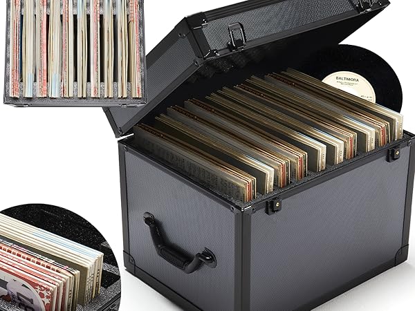 Amazon.com: Vinyl Record Storage Case Box Holds 100 Records