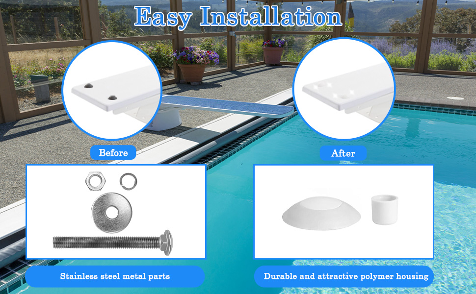 IWIWE 67209911SS Pool Diving Board Bolts Mounting Kit