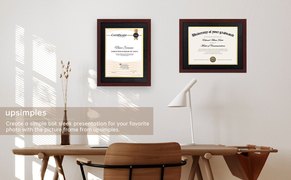 upsimples 11x14 Diploma Frame Certificate Degree Document Frame with High