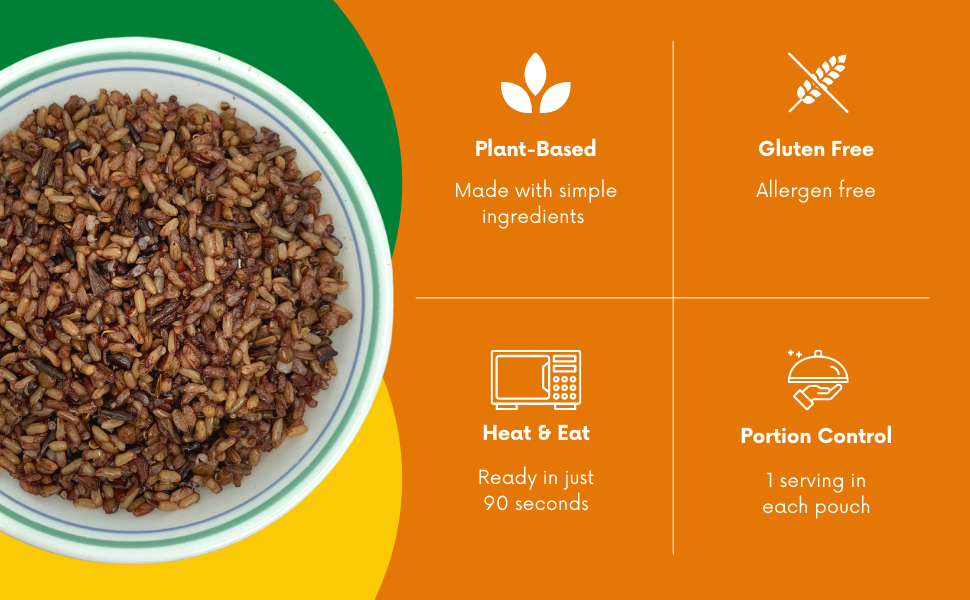seven grain medley plant-based gluten free ready to eat portion control heat & eat