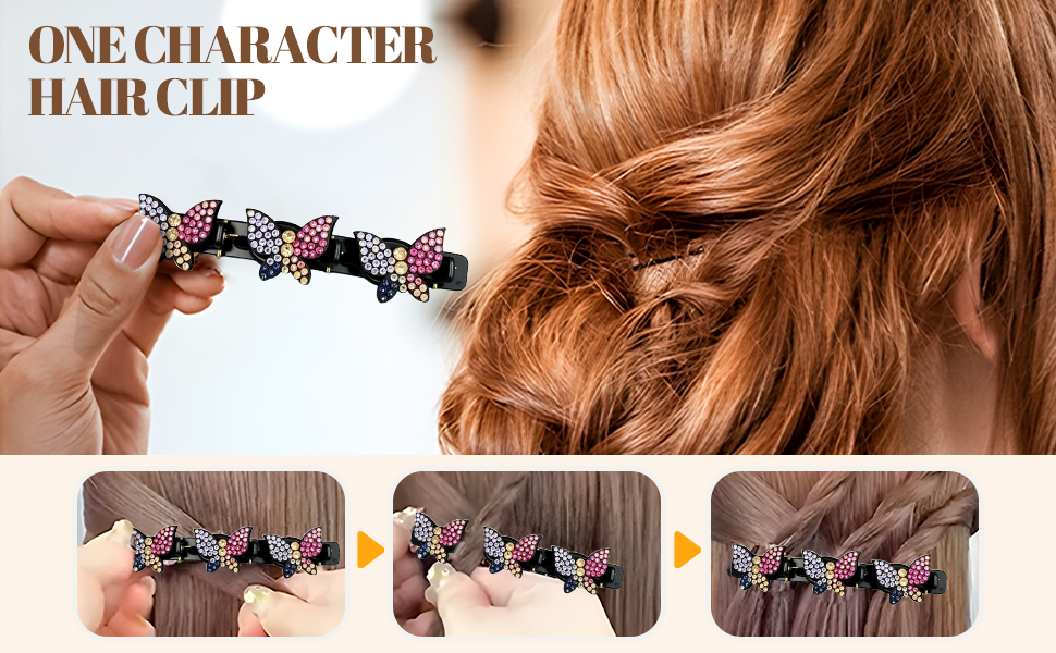 Sparkling Crystal Stone Braided Hair Clips