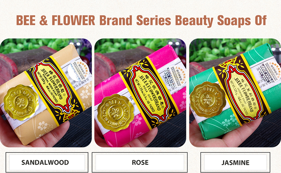 Bee & Flower Soap Bar Rose Soap Moisturizing Bath Bar Soap