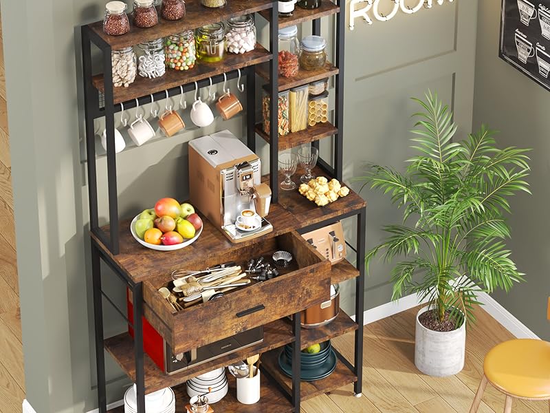Amazon.com - Tribesigns Baker's Rack with Drawer, 70.9 inch Kitchen ...