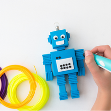 24 Colors 3D Pen Filament. Includes 20 Vibe Colors and 4 Glow in Dark Colors. 10 Feet, 1.75mm Each. PLA Kids Safe Refill 10 Kid making 3D robot with a 3D pen