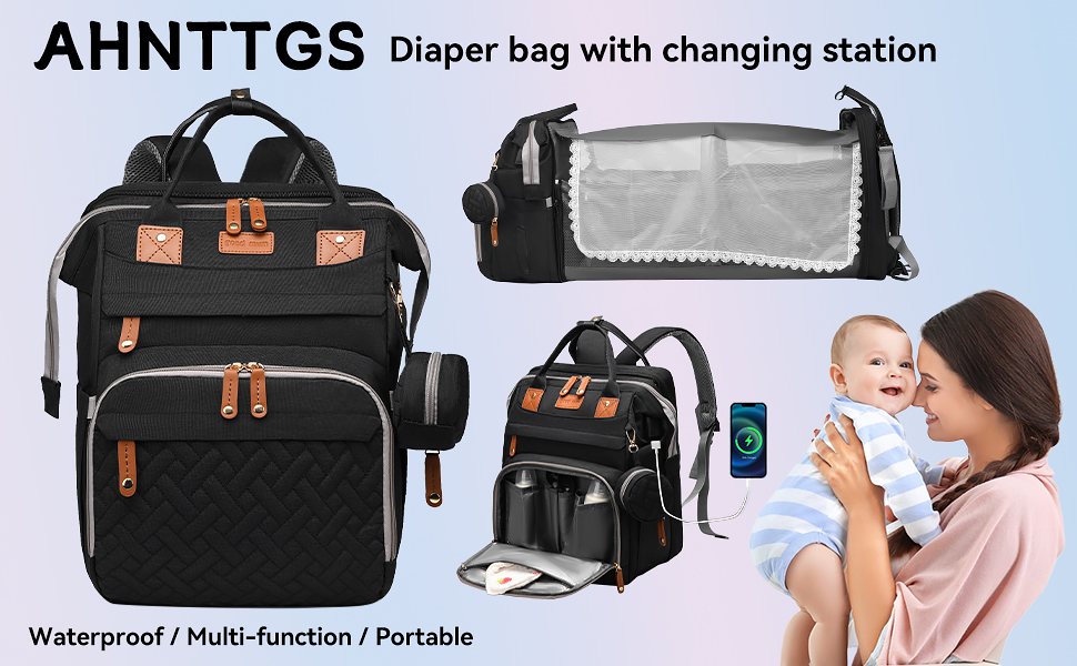 diaper bag with changing station