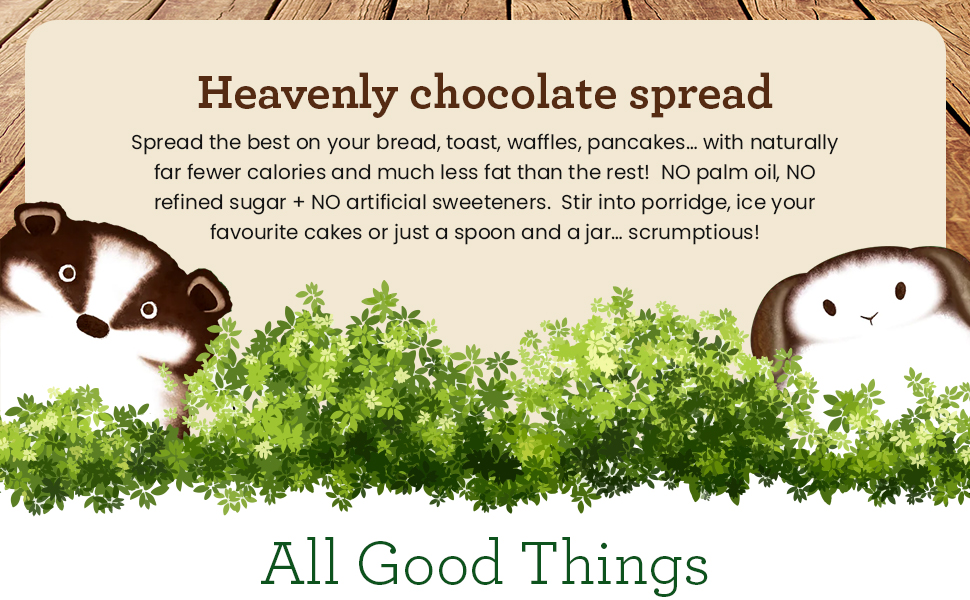 heavenly chocolate spread, bread, toast, waffles, pancakes, no palm oil