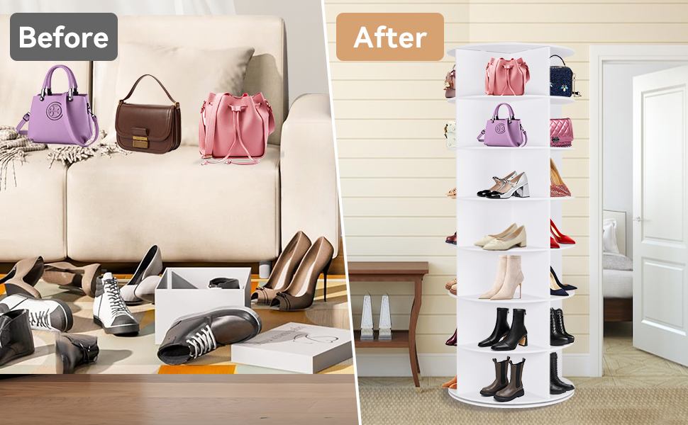 7 Tier Rotating Shoe Rack Tower