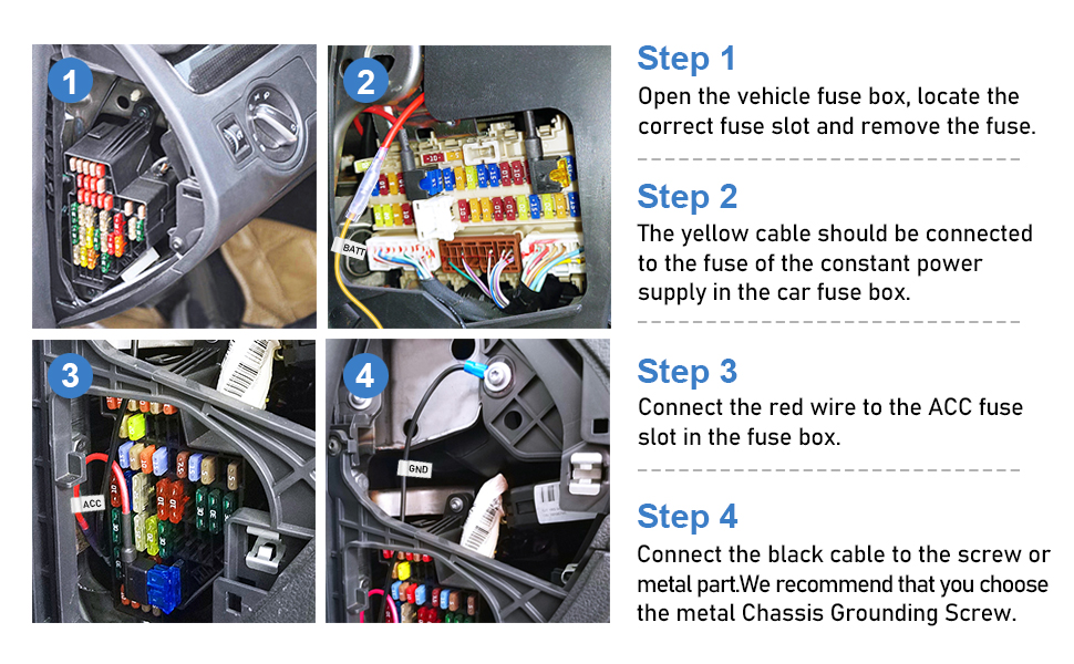 Dash Cam Hardwire Kit USB C Microwave Radar Sensing Dashcam