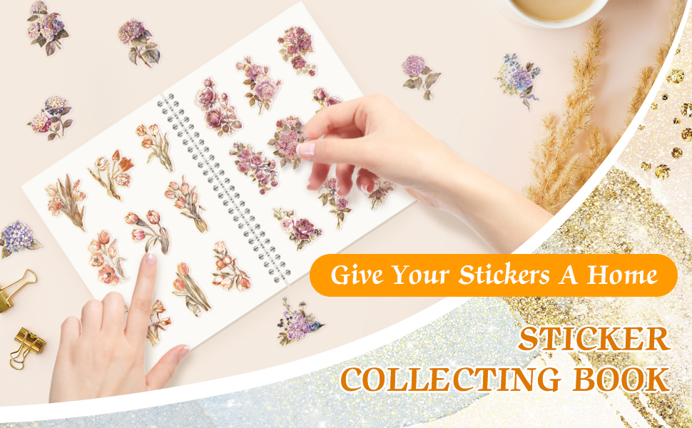 Reusable Sticker Book Collecting Album Blank Sticker Storage Book for