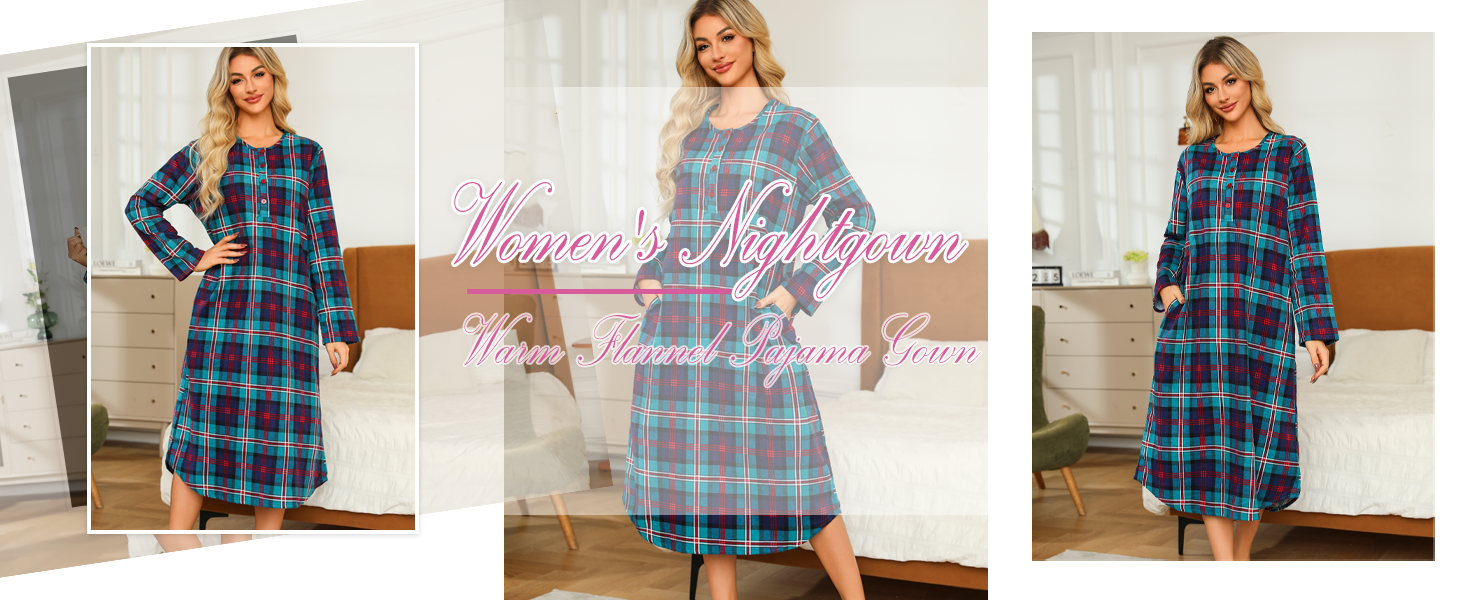 flannel nightgown women