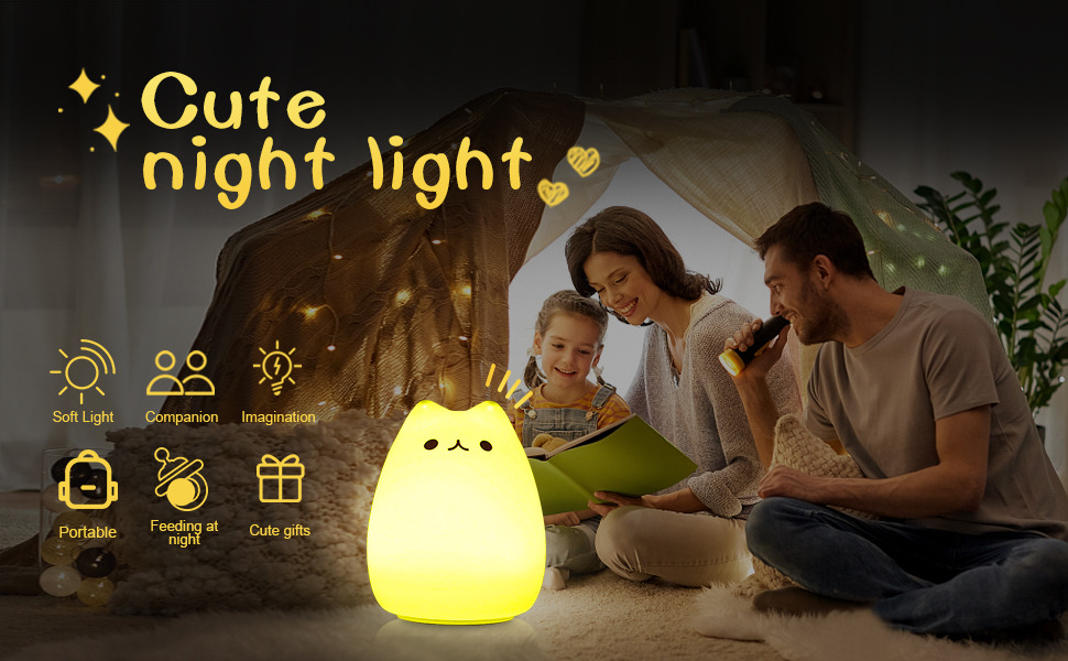 Silicone kitty lamp
