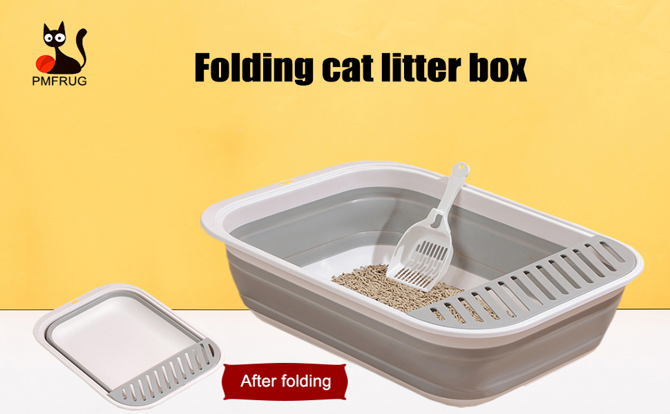 PMFRUG Open Cat Litter Box,Large Kitten Potty Pan SemiEnclosed