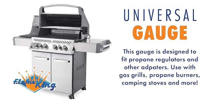 Flame King Propane Tank Gauge Level Indicator, Leak Detector Gas Pressure Meter, Glows in the Dark