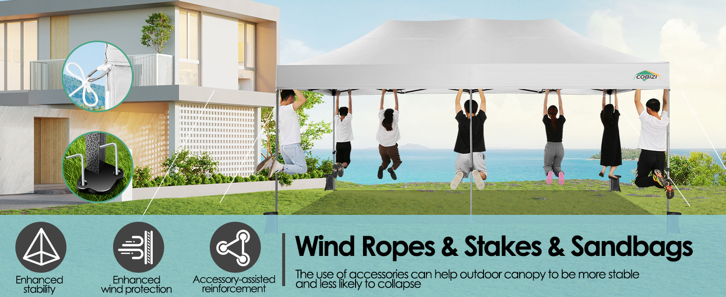 COBIZI Heavy duty 10x20 commercial pop up canopy with 6 sidewalls