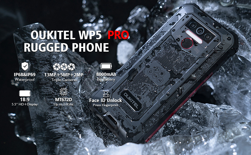OUKITEL WP5 Pro 4G (2021) Outdoor Smartphone without Contract, 5.5 Inch