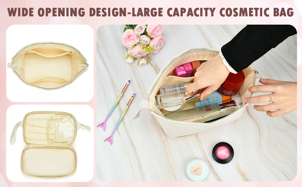 BAGNN Initial Travel Makeup Bag, Personalized Make Up Pouch