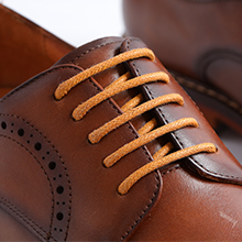 tan waxed dress shoelaces 5 holed
