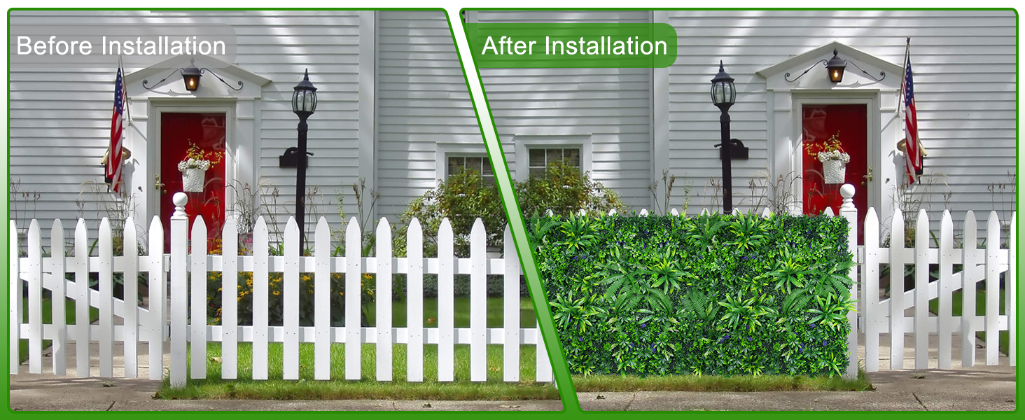 Privacy Screen fake plant artificial ferns for outdoorsArtificial Grass Wall BackdropGreenery Wall
