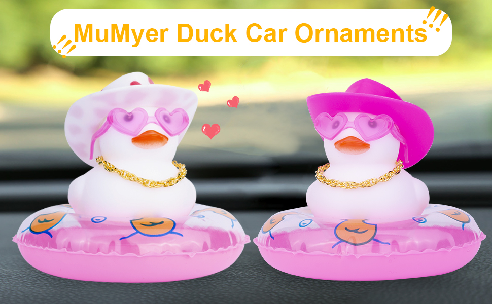 MuMyer Car Rubber Duck White Duck Car Ornaments Duck Car Dashboard Decorations with