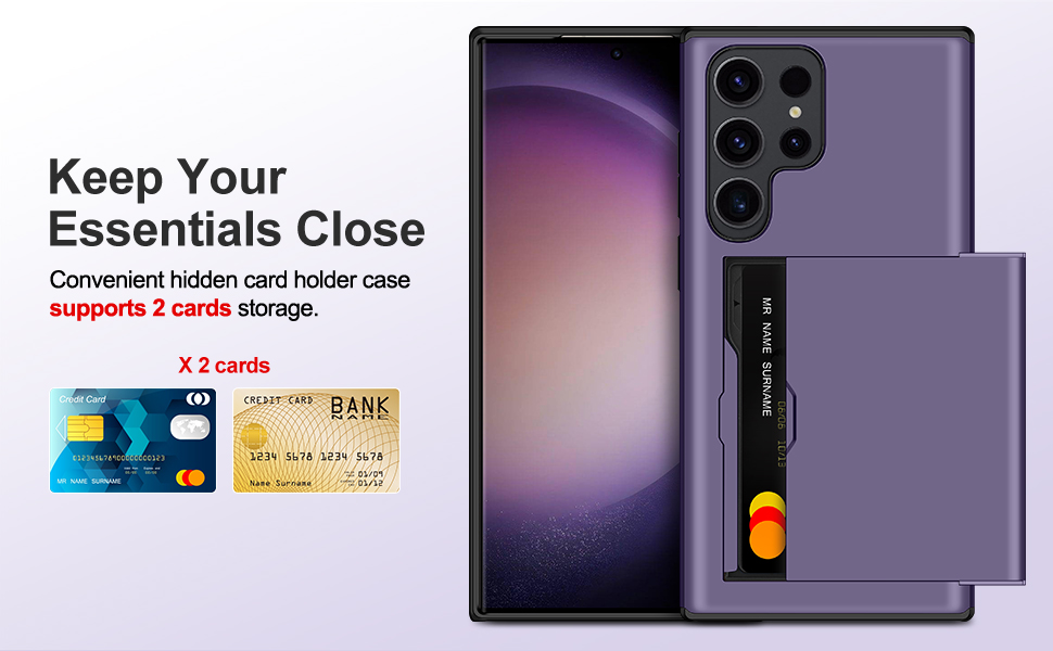 SAMONPOW for Samsung Galaxy S23 Ultra Case with Card Holder