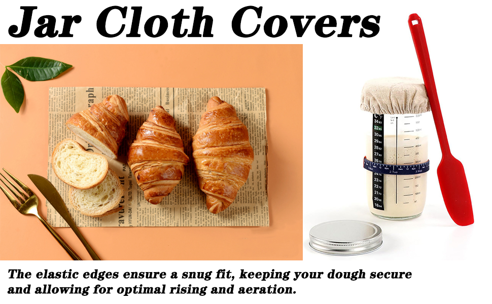 6 Pack Cloth Covers for Sourdough Starter Jars Or
