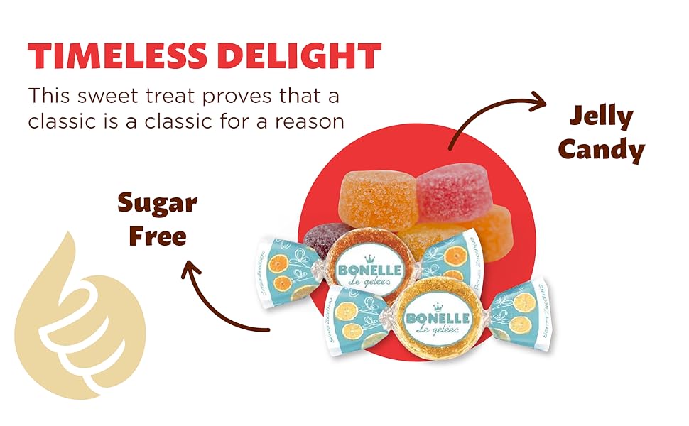 Bonelle SugarFree Jelly Candy, Assorted Fruit Flavors, 1.