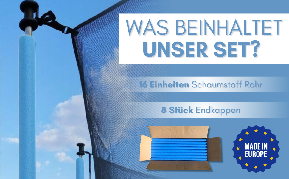 16x Wetterfestes Schaumstoff Polster für 92cm Trampolin - Sicherheitsstangenschutz inkl. Kappen – Stoßdämpfend & EU-Manu 951b3016 1942 4075 8efd 990bfb9b617d. CR0,0,970,600 PT0 SX970 V1