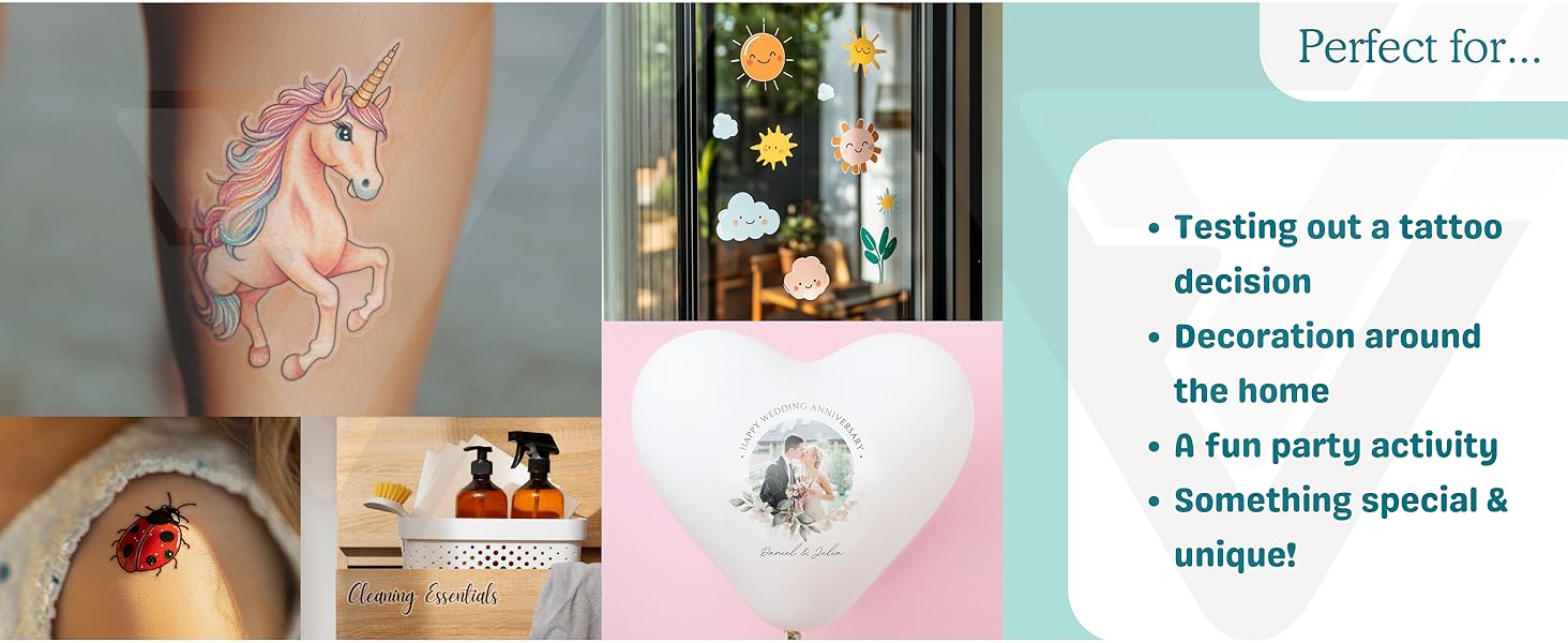 Evergreen Goods 10 Sets A4 Temporary Tattoo Paper, Inkjet Printable Waterproof, 210 x 297mm, Transfer Sheets, Skin-Safe, High Resolution, Easy to Use 17 Tattoo 5