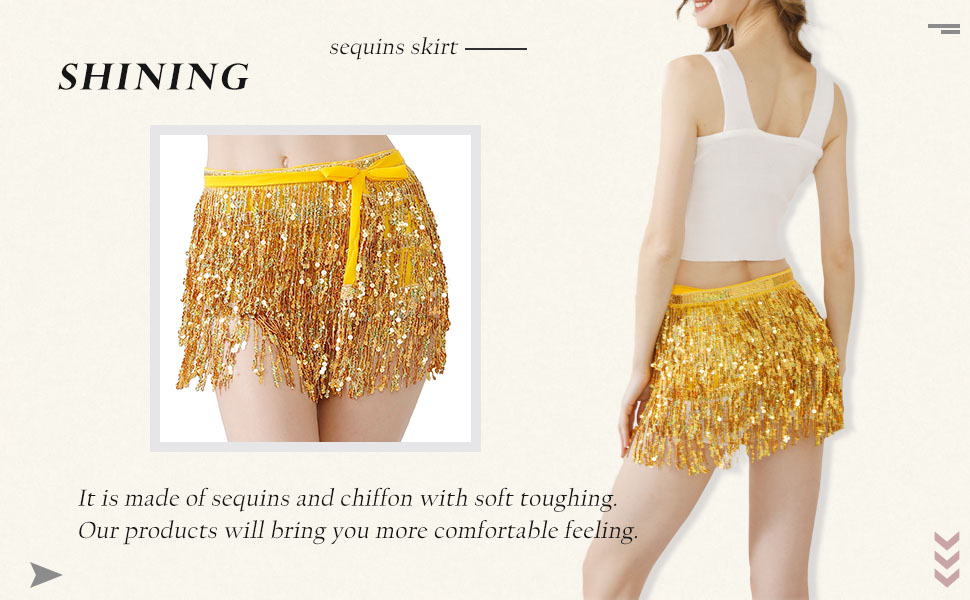 Amazon.com: Jasmine Womens Blue Sequin Tassel Rave Skirt