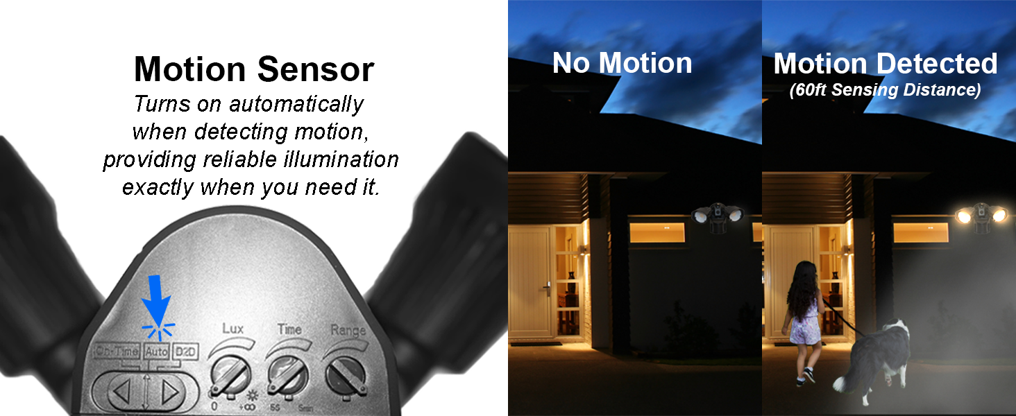 motion sensor light for house black