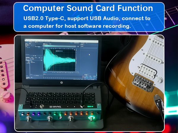 ギター M-VAVE TANK-G M-VAVE TANK-G Multi Effects Guitar Pedal Built in