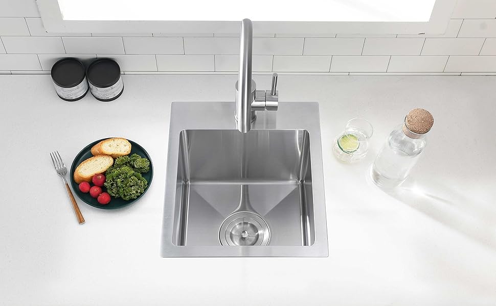Bar Sink Drop In, Swift Horse13x15 Inch 16Gauge Small Stainless Steel