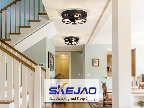 【サイズ:30*30cm30ピース_色:オフホワイト+ライトグレー】ジョイントマ SKEJAO 13 inch Black Flush Mount Ceiling Light Fixture, 3