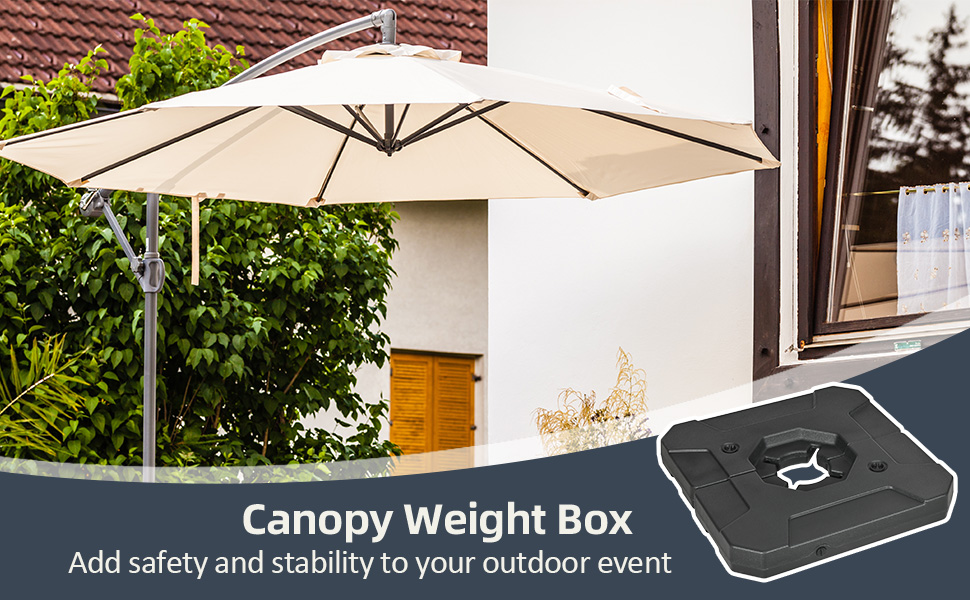 Outsunny Umbrella Weights for Cantilever Parasols, Set of 2 Heavy Duty