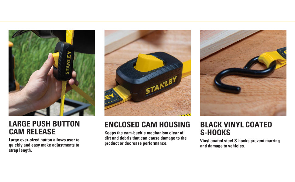 Stanley S2001 Enclosed Cambuckle Tie Down Strap 2 Pack (1 in. x 10 ft.) 1,200 LB