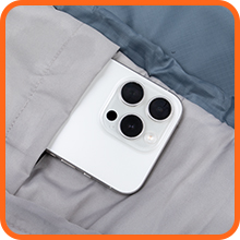 internal pocket displaying telephone