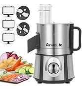 Anatole Electric Vegetable Dicer Slicer Shredder 5 in 1 Commercial Food Processor 16-Cup 300W Sta...